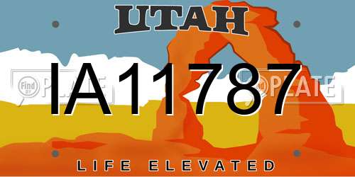 IA11787 Utah License Plate