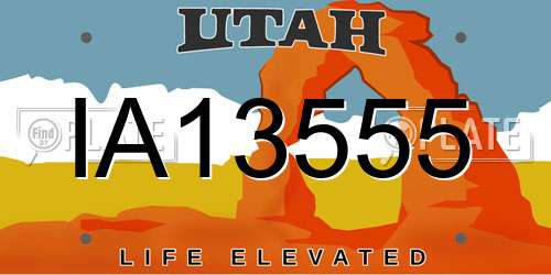 IA13555 Utah License Plate