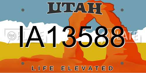 IA13588 Utah License Plate