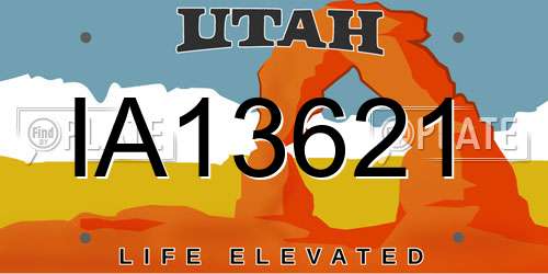 IA13621 Utah License Plate