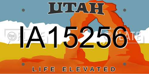 IA15256 Utah License Plate
