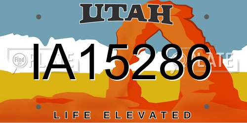 IA15286 Utah License Plate