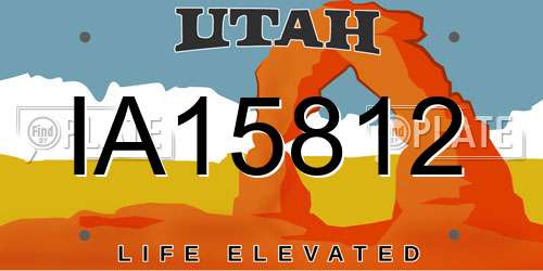 IA15812 Utah License Plate