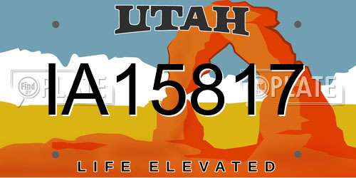 IA15817 Utah License Plate