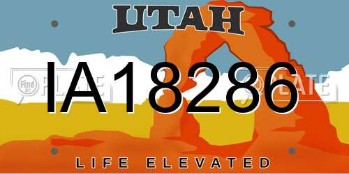 IA18286 Utah License Plate