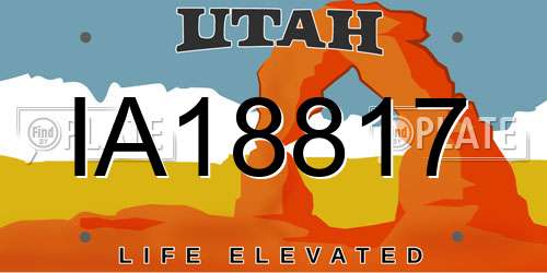 IA18817 Utah License Plate