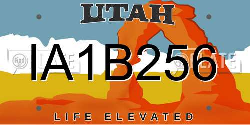 IA1B256 Utah License Plate