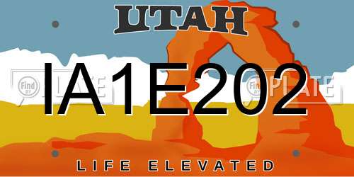 IA1E202 Utah License Plate