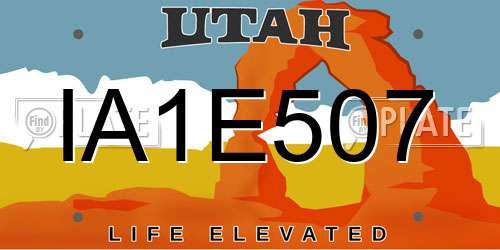 IA1E507 Utah License Plate