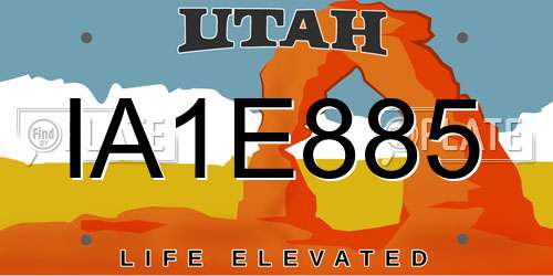 IA1E885 Utah License Plate