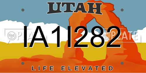 IA1I282 Utah License Plate