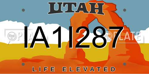 IA1I287 Utah License Plate