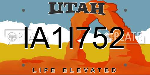 IA1I752 Utah License Plate
