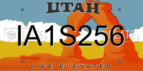 IA1S256 Utah License Plate