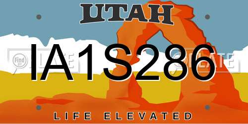 IA1S286 Utah License Plate