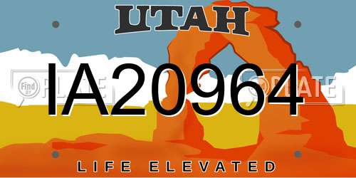 IA20964 Utah License Plate