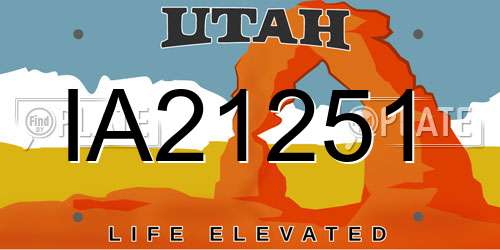 IA21251 Utah License Plate