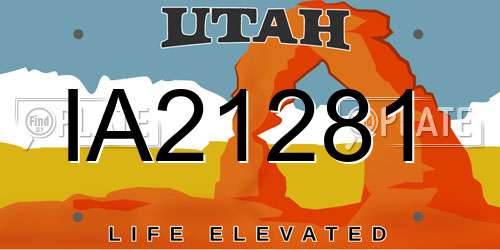 IA21281 Utah License Plate