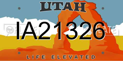 IA21326 Utah License Plate