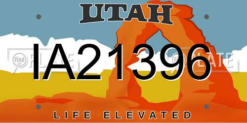 IA21396 Utah License Plate