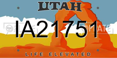 IA21751 Utah License Plate