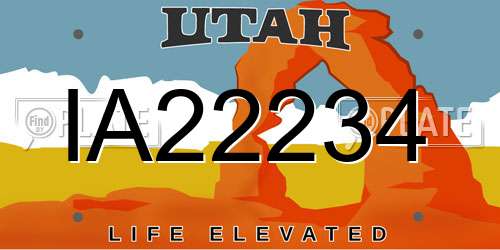 IA22234 Utah License Plate