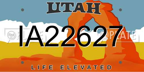 IA22627 Utah License Plate