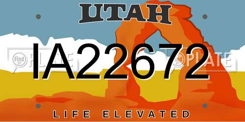 IA22672 Utah License Plate