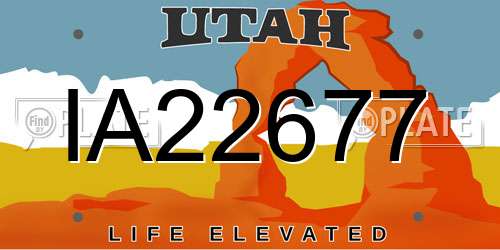 IA22677 Utah License Plate