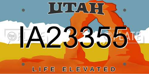 IA23355 Utah License Plate