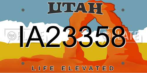 IA23358 Utah License Plate