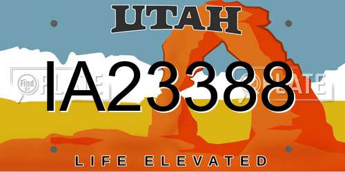 IA23388 Utah License Plate