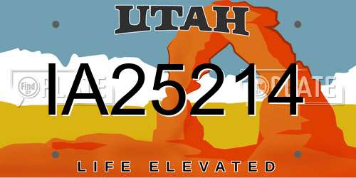 IA25214 Utah License Plate