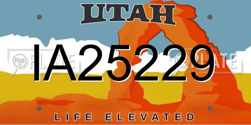 IA25229 Utah License Plate
