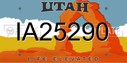 IA25290 Utah License Plate