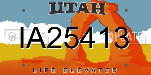 IA25413 Utah License Plate