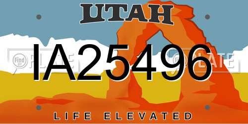 IA25496 Utah License Plate