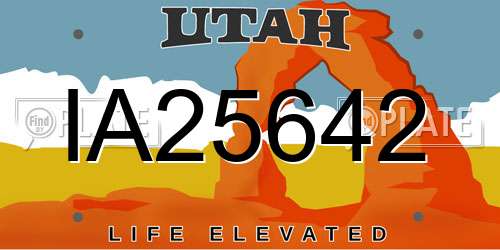 IA25642 Utah License Plate