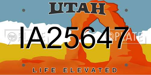 IA25647 Utah License Plate