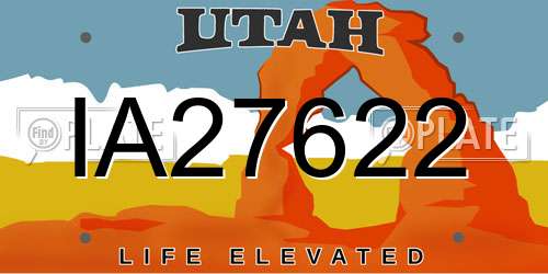 IA27622 Utah License Plate