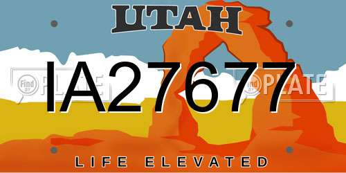 IA27677 Utah License Plate