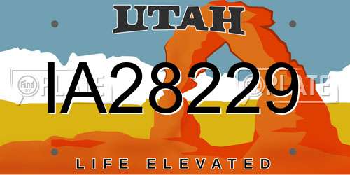 IA28229 Utah License Plate
