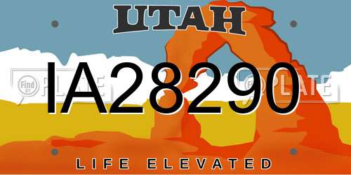 IA28290 Utah License Plate