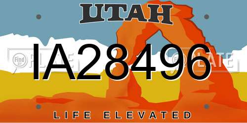 IA28496 Utah License Plate