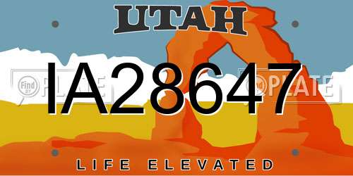 IA28647 Utah License Plate