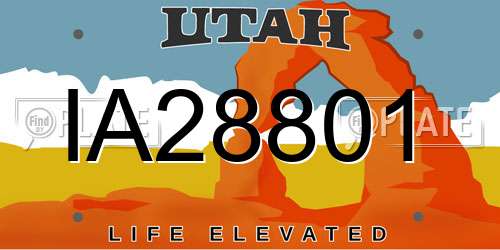 IA28801 Utah License Plate
