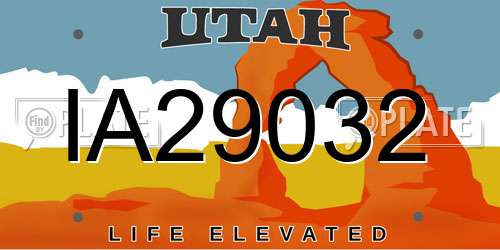 IA29032 Utah License Plate
