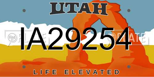 IA29254 Utah License Plate