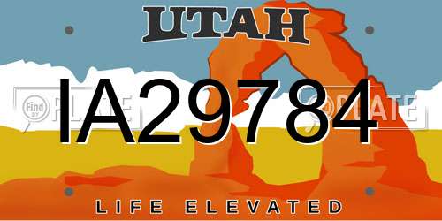 IA29784 Utah License Plate
