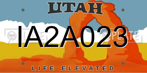 IA2A023 Utah License Plate